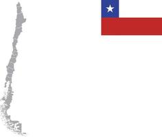 mapa chileno. bandeira chilena. ilustração em vetor símbolo ícone plano
