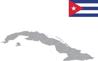 mapa de cuba. bandeira de cuba. ilustração em vetor símbolo ícone plano