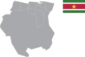 mapa do Suriname. bandeira do Suriname. ilustração em vetor símbolo ícone plano