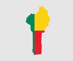 mapa e bandeira do benin vetor