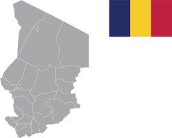 mapa do chad. bandeira do Chade. ilustração em vetor símbolo ícone plano