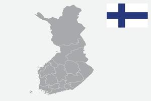mapa da Finlândia. bandeira da Finlândia. ilustração em vetor símbolo ícone plano