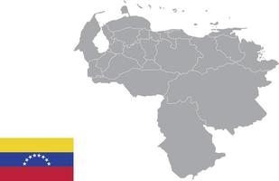 Mapa da Venezuela. bandeira venezuelana. ilustração em vetor símbolo ícone plano