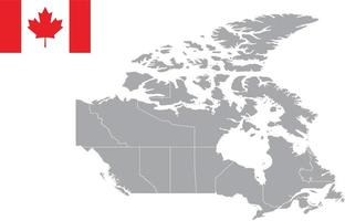 mapa do Canadá. bandeira do Canada. ilustração em vetor símbolo ícone plano