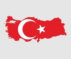 mapa e bandeira da Turquia vetor