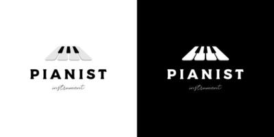vetor de design de logotipo de música de piano tuts