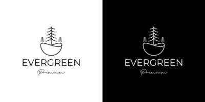 vetor de design de logotipo da floresta de pinheiros evergreen