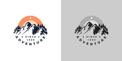 vetor de design de logotipo de aventura na montanha