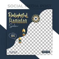 incrível post de mídia social de venda do ramadã delicioso vetor