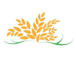 símbolo de arroz ou semente de arroz e equipamentos agrícolas vetor