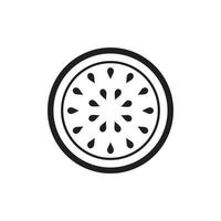 modelo de ícone de melancia cor preta editável. ilustração em vetor plana ícone melancia ícone símbolo para design gráfico e web.