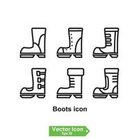 ícone de botas. ícone de linha de botas vetor