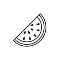 modelo de ícone de melancia cor preta editável. ilustração em vetor plana ícone melancia ícone símbolo para design gráfico e web.