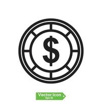 dinheiro e ícones de linha de pagamento. dólar e dinheiro vector conjunto de ícones lineares.