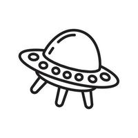 modelo de ícone de nave espacial voadora ufo cor preta editável. ufo voando ícone símbolo ilustração vetorial plana para gráfico e web design. vetor