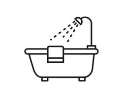 modelo de ícone de banheira cor preta editável. banheira ícone símbolo ilustração vetorial plana para design gráfico e web. vetor