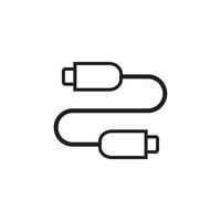 modelo de ícone de cabo usb cor preta editável. cabo usb ícone símbolo ilustração vetorial plana para design gráfico e web. vetor