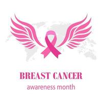 ilustração do mês de conscientização do câncer de mama. vetor