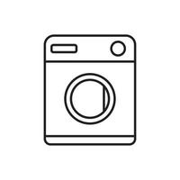 modelo de ícone de máquina de lavar roupa cor preta editável. vetor