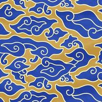 Teste padrão azul de Megamendung do Batik do ouro vetor