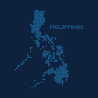 Mapa pontilhado abstrato das Filipinas vetor