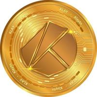klaytn klay gold coin.cryptocurrency exchange.klaytn klay coin logo isolado. vetor