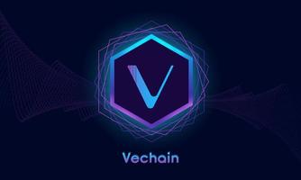 vechain vet roxo projeto tecnologia background.crypto currency.digital troca de dinheiro. vetor