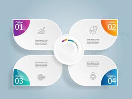 apresentação de elemento de infográficos de linha de tempo horizontal abstrata vetor