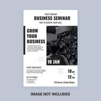 Modelo de Folheto - seminário de negócios em preto e branco vetor