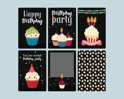 Cupcakes Invitation Cards vetor