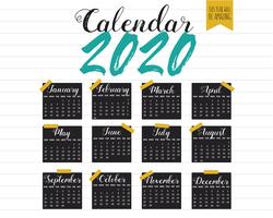 Layout do calendário 2020