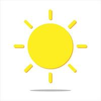 sol amarelo com raios, estrela do sol. ícone de vetor. estilo minimalista dos desenhos animados. verão, clima, natureza, conceito de espaço. vetor