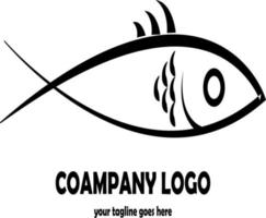logotipo de peixe simples para logotipo de restaurante de frutos do mar vetor