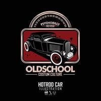 ilustração de carro hot rod com fundo preto. eps vetor