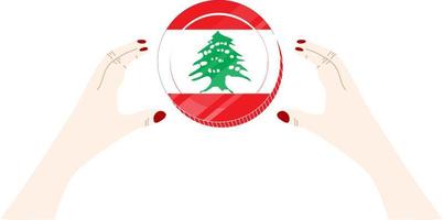 bandeira do libanês vetor