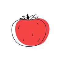 doodle contorno tomate com ponto. ilustração vetorial para embalagem vetor