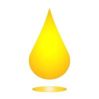 gotas de líquido amarelo brilhante como suco, tinta, óleo ou cosmético, transparente e opaco. gota de óleo isolada no fundo branco. vetor