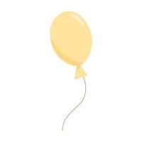 balão colorido de vetor em estilo cartoon plana isolado no fundo branco. balão brilhante amarelo hélio para festa de aniversário, decoração de festa