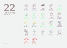 ícone de avatares do dia do trabalho em estilo simples vetor