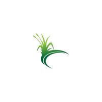 modelo de vetor de design de logotipo de ícone de grama natural