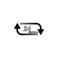 design de ilustração vetorial de logotipo de ícone de 24 horas vetor
