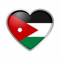 adesivo de bandeira do coração da jordânia vetor