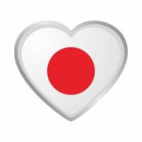 adesivo de bandeira do coração do japão vetor