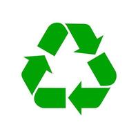 ícone de vetor de símbolo de reciclagem verde