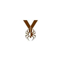 letra y com modelo de design de logotipo de ícone de aranha vetor