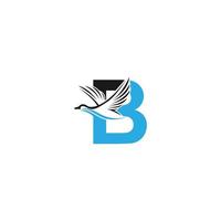 letra b com ilustração de design de logotipo de ícone de pato vetor