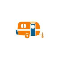 vetor de design de logotipo de ícone móvel de caravana simples