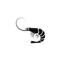 design vetorial de silhueta de camarão para ícone de logotipo vetor