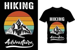 gráfico de vetor de camiseta de aventura de caminhadas. caminhadas, montanha, camiseta, retrô, vintage, aventura, vetor.