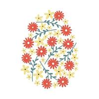 ovo de páscoa floral. ilustração vetorial isolada vetor